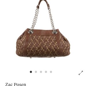 Zac Posen Brown Woven Shoulder Bag